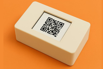 Stripe Terminal customer framing a QR code to pay